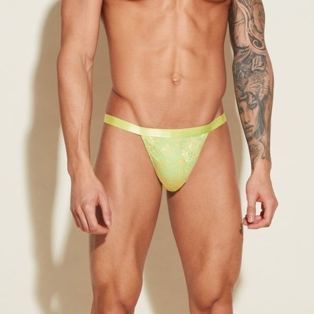 Cosabella Exquisite Italian Lace Mid-Rise Men's Thong Stretch Italian Underwear